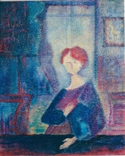 LADY WITH RED HAIR - 20X16  (sold)